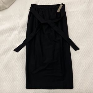 J Crew Maxi Bow Tie Skirt Faille Black Sz 8 NWT
